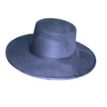 Load image into Gallery viewer, Blue Flatbrim Hat with a Flattop and matching small band.