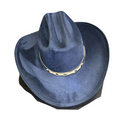 Load image into Gallery viewer, Dark Blue Rancher Cowboy Suede Hat with matching western hat band.