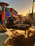 Load image into Gallery viewer, Leather Bar Set Up at Old Tucson. Branding Journals, travel bags, wallets, key tags and more! Old Tucson Salloon in the Background.