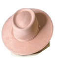 Load image into Gallery viewer, Vegan Suede Hat- Flatbrim style light pink