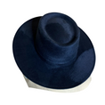 Load image into Gallery viewer, Vegan Suede Hat- Flatbrim style navy