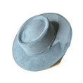 Load image into Gallery viewer, Vegan Suede Hat- Flatbrim style sky blue