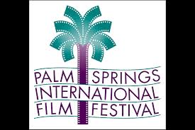Logo of the Palm Springs International Film Festival with a palm tree and film reels.